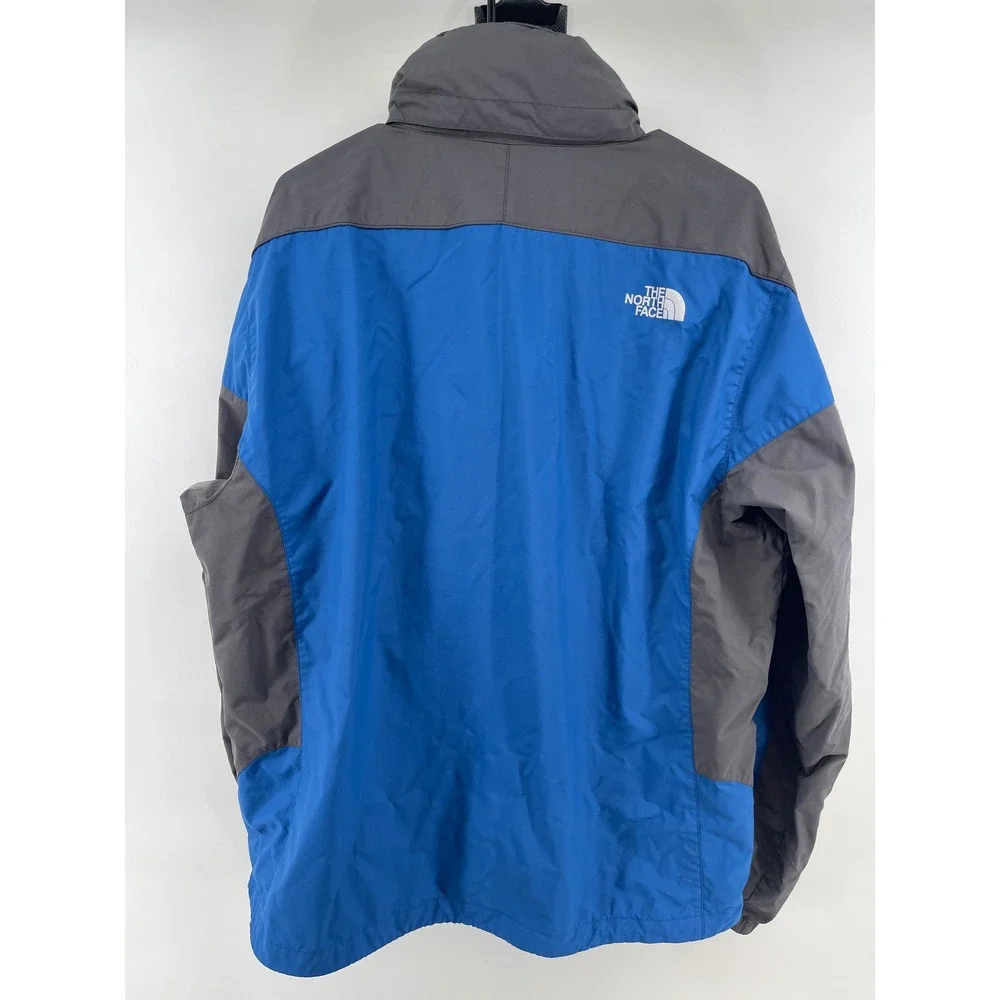 The North Face Mens XL Blue Grey HyVent Windbreaker Jacket Full Zip Hooded AXD8